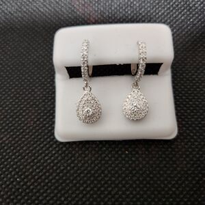 Sparkling Silver Drop Earrings
